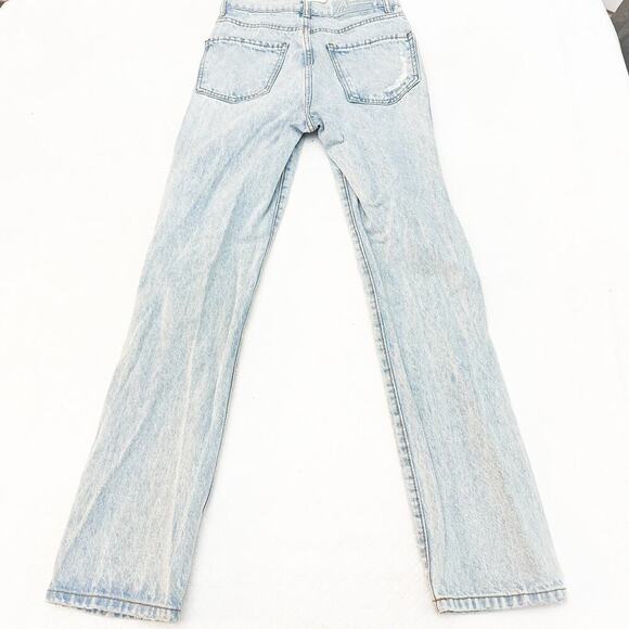 Revice Light Wash Button Fly Ripped Denim Jeans Straight Leg Size 24 - Picture 3 of 8